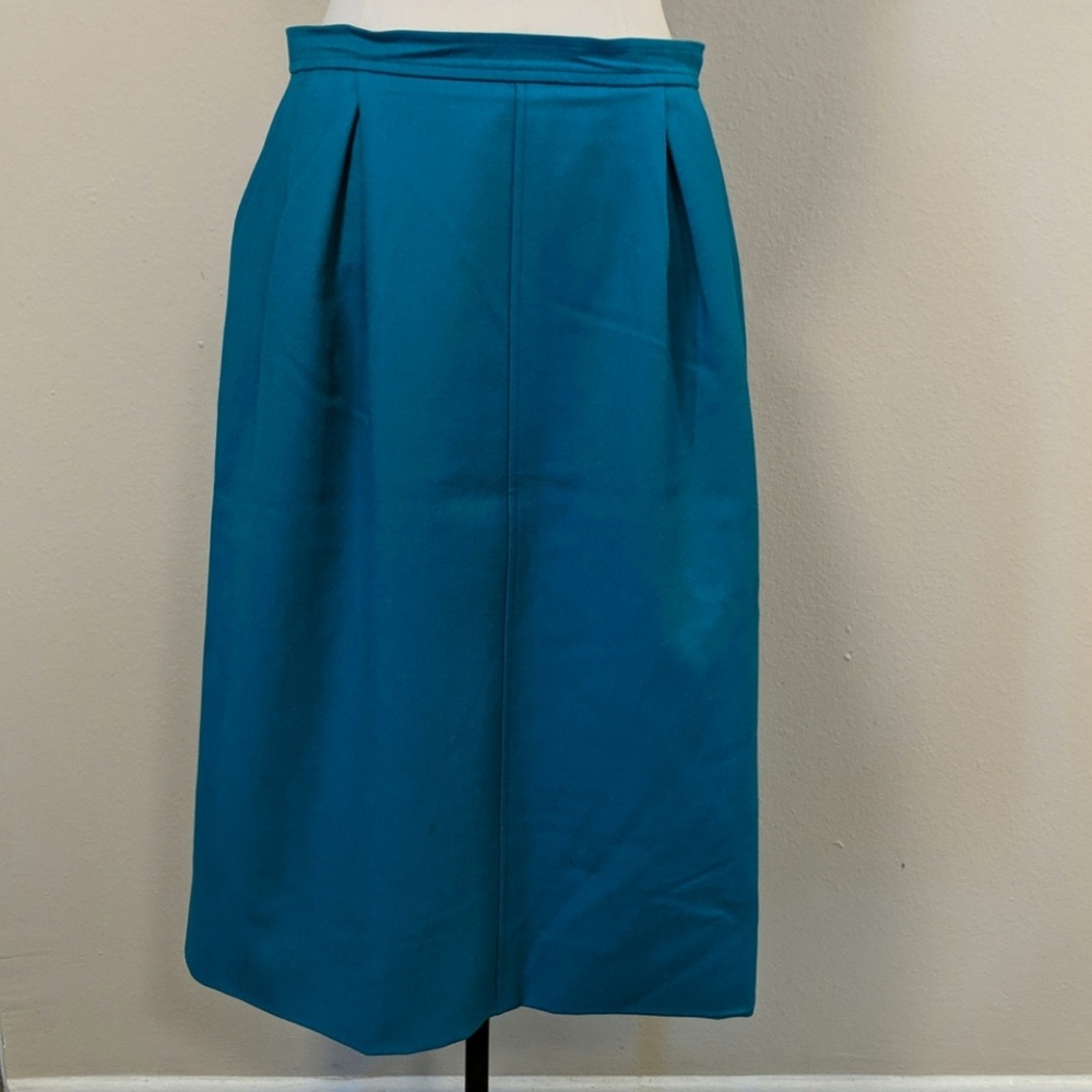 Ysl green wool classic skirt.